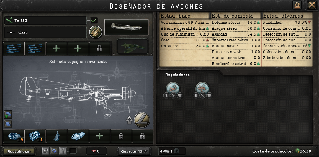 Captura oficial de la interfaz del diseñador de aviones