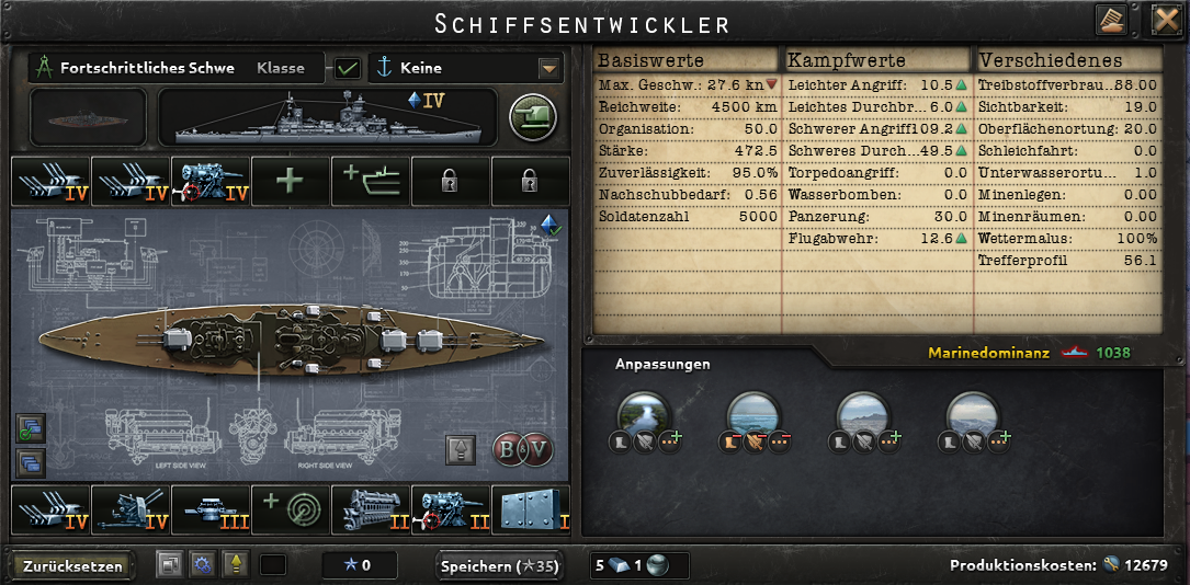 Offizieller Screenshot der Schiffsdesigner-Oberfläche