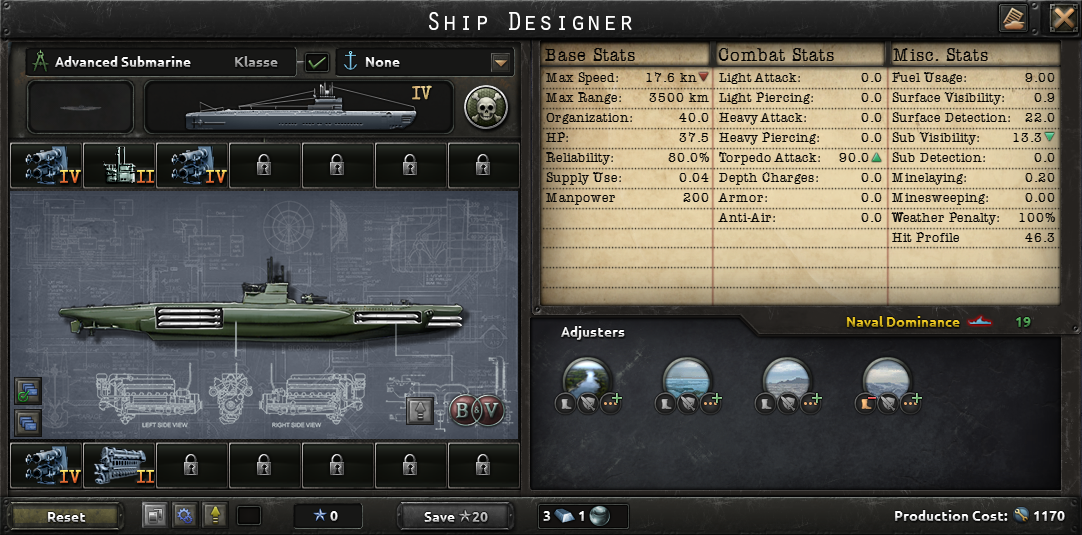 Official screenshot of the submarine designer interface