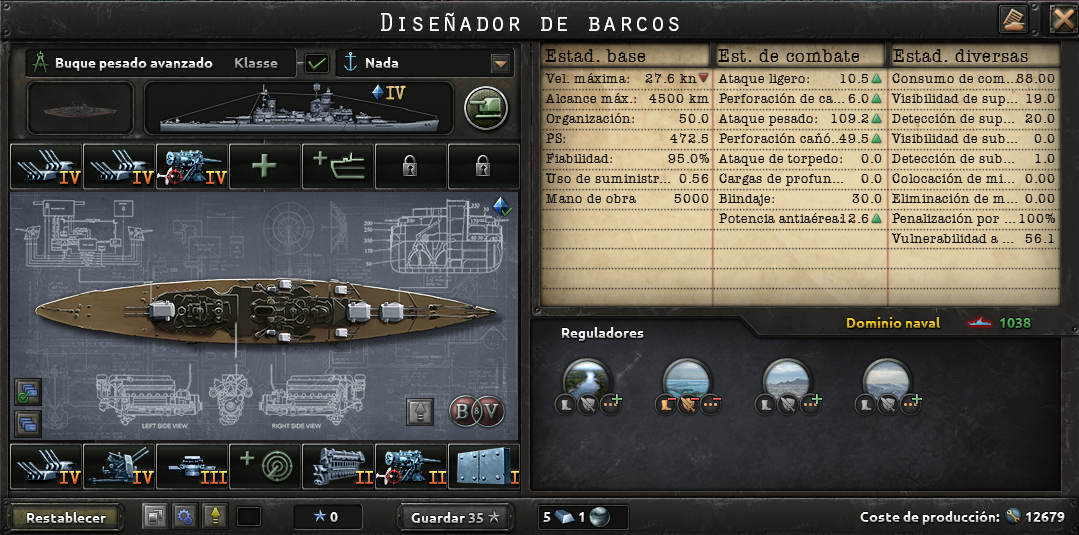Captura oficial de la interfaz del diseñador de barcos