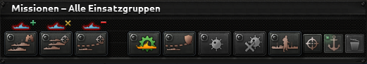 Offizieller Screenshot der Leiste verfügbarer Marinemissionen