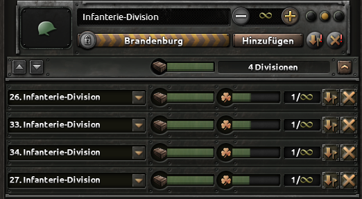 Offizieller Screenshot einer Ausbildungswarteschlange mit mehreren parallelen Divisionen